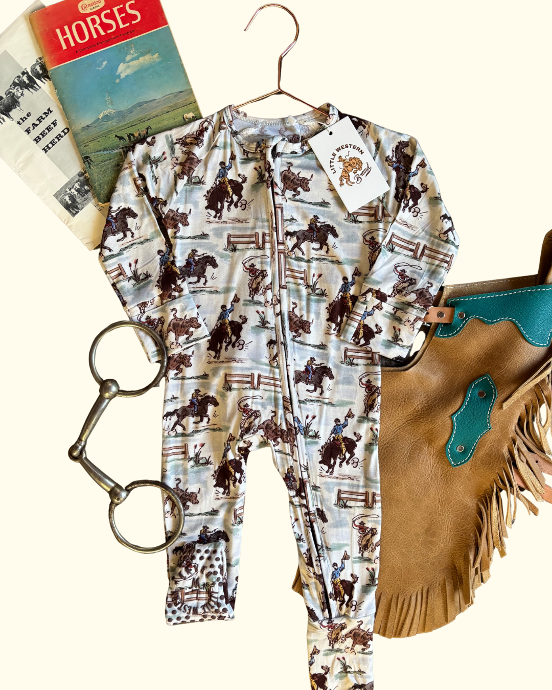 Hold Yer Horses Bamboo Footed Sleeper (Baby)