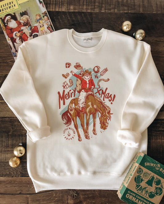 LWB Merry Xmas! Crewneck Sweatshirt (Adult) - Natural