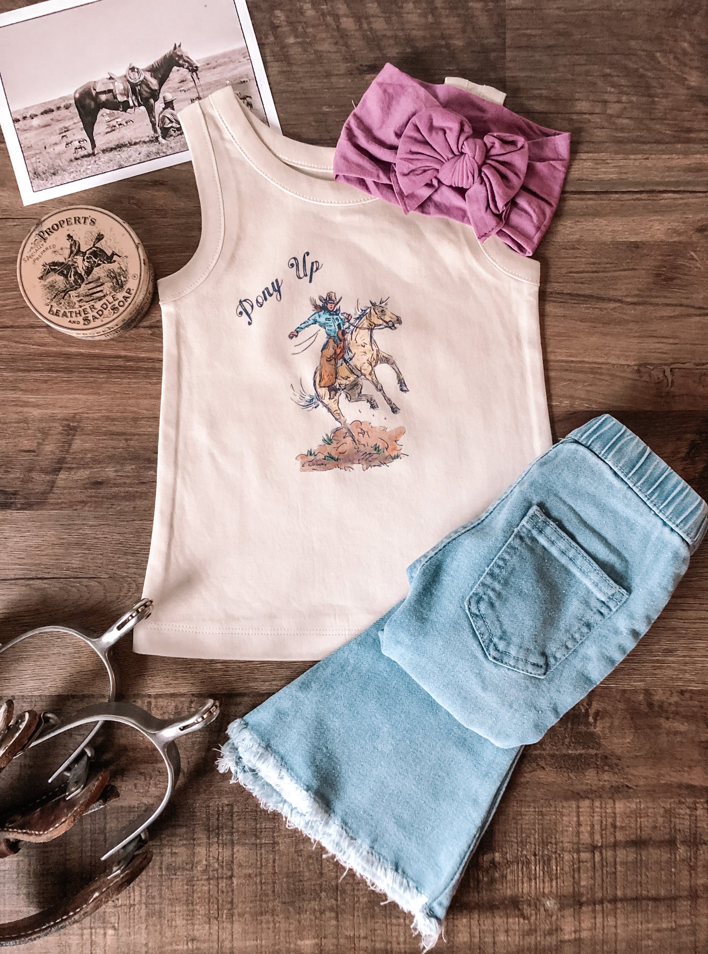 Pony Up Cowgirl Tank (Baby & Toddler) - Natural