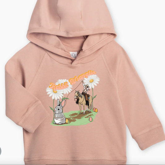 Rabbit Wranglin' Hooded Pullover (Baby & Toddler) - Blush