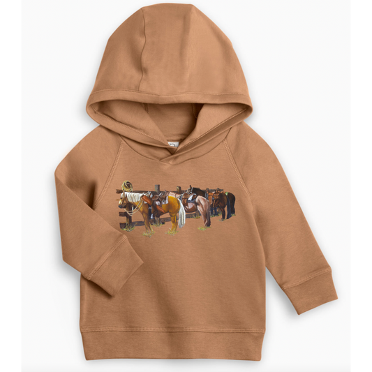 Ranch Horses Hooded Pullover  - Ginger (2T)