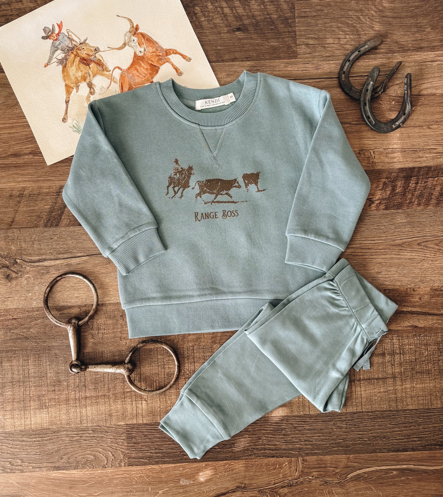 Range Boss Crewneck Sweatshirt (Baby & Toddler) - Teal