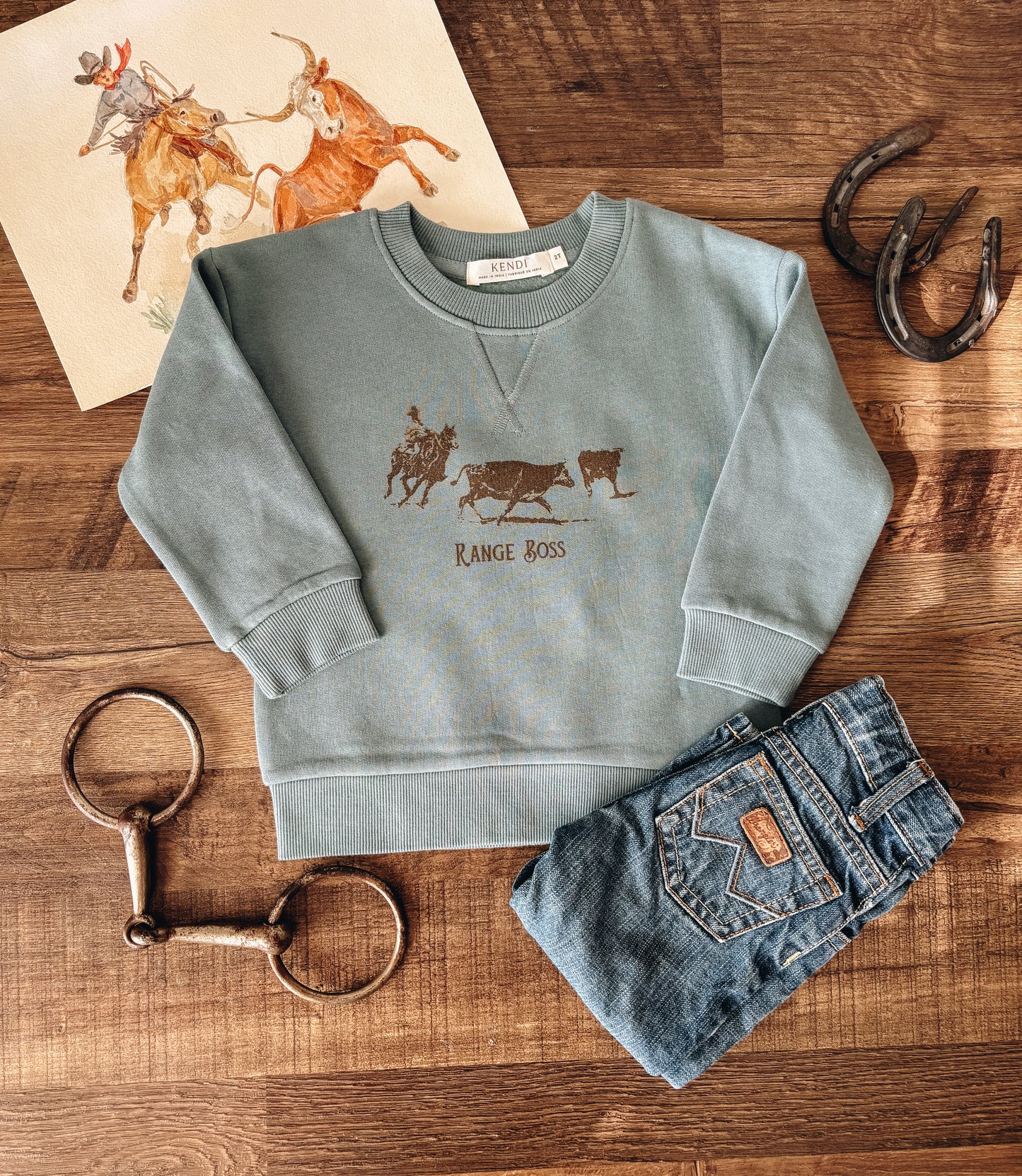 Range Boss Crewneck Sweatshirt (Baby & Toddler) - Teal