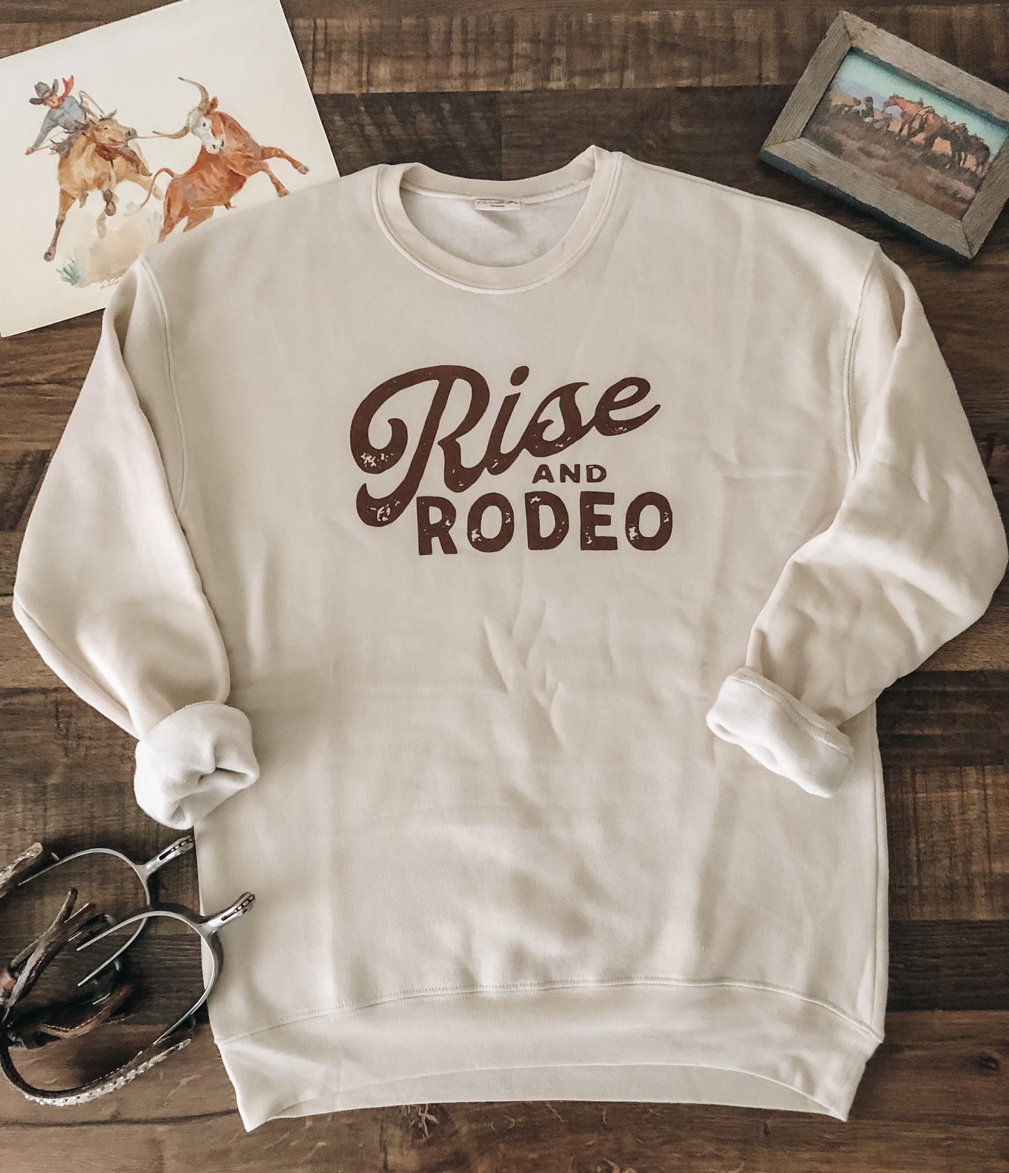 Rise and Rodeo Crewneck Sweatshirt (Women's) - Heather Dust