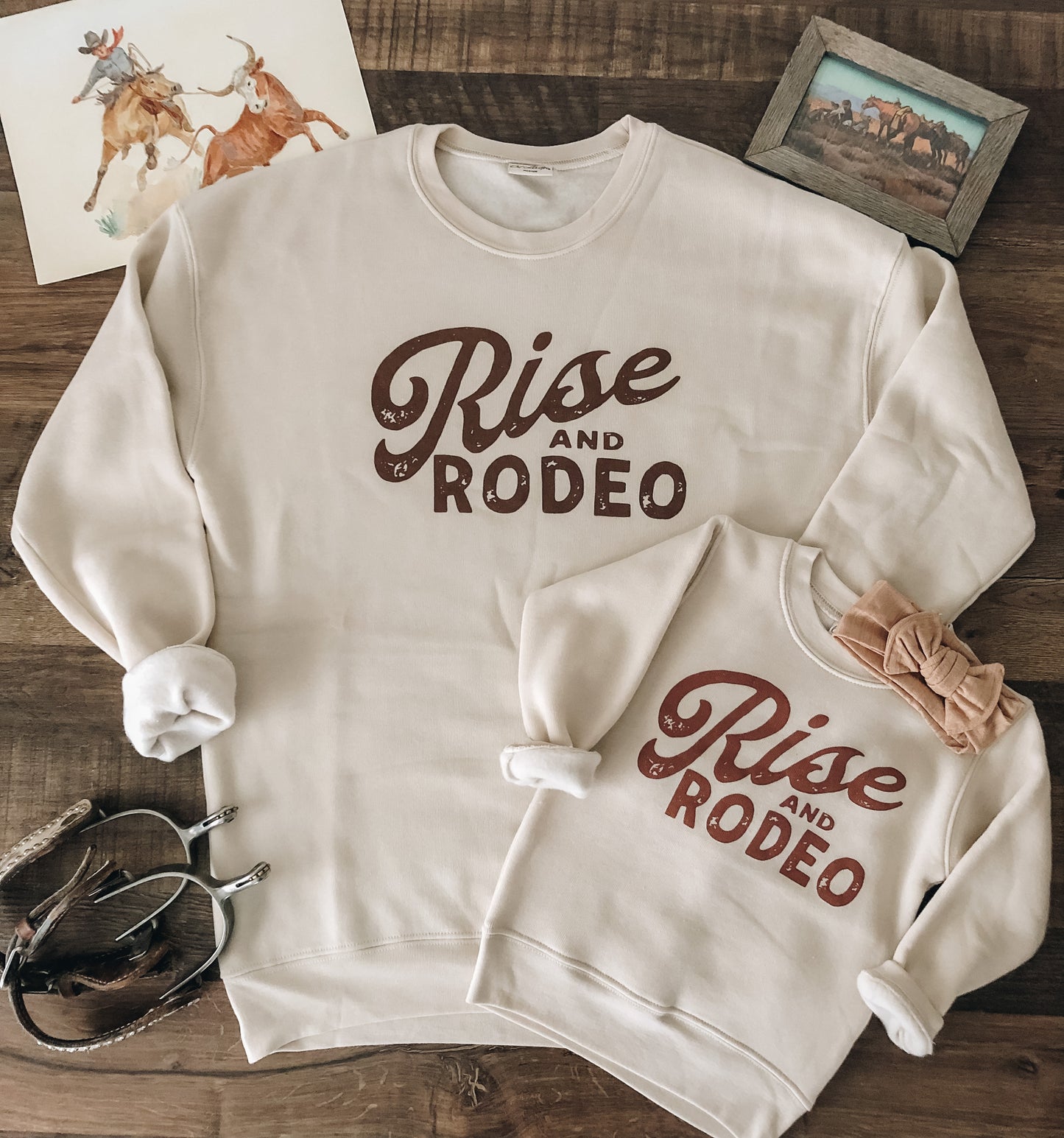 Rise and Rodeo Crewneck Sweatshirt (Women's) - Heather Dust
