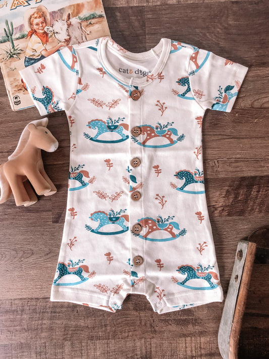 Rocking Horse Organic Cotton Western Romper (Baby)