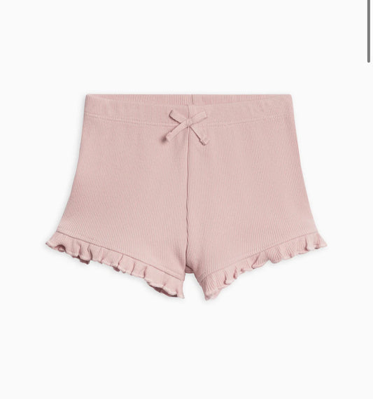 Ribbed Ruffle Shorts (Baby & Toddler) - Rose