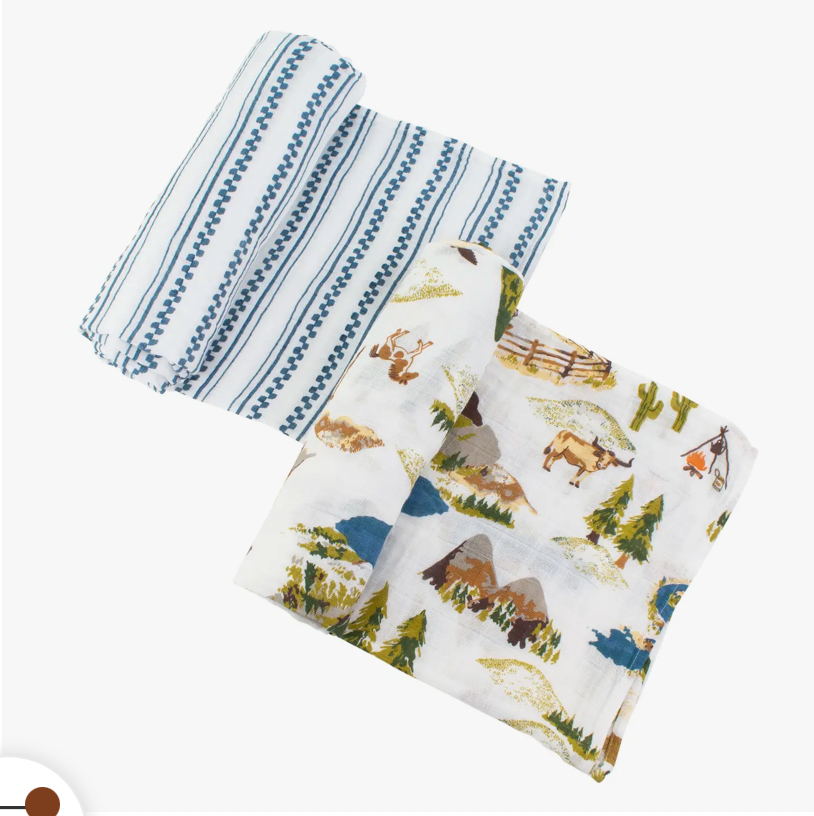Yellowstone Cotton Muslin Swaddle Blanket Set (2 Pk)