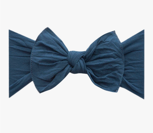 Knotted Headband Bow - Slate Blue