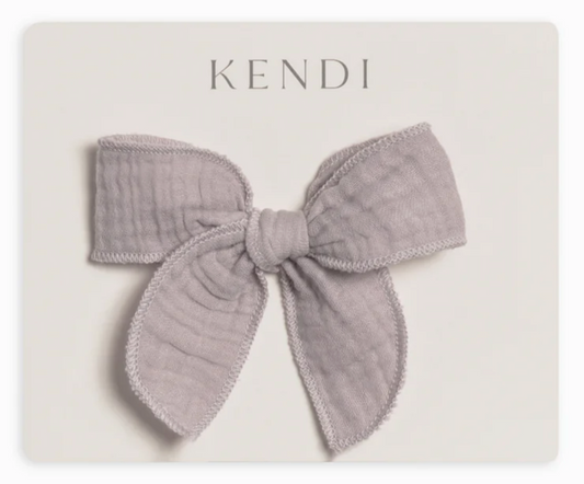 Lilac Muslin Bow Clip
