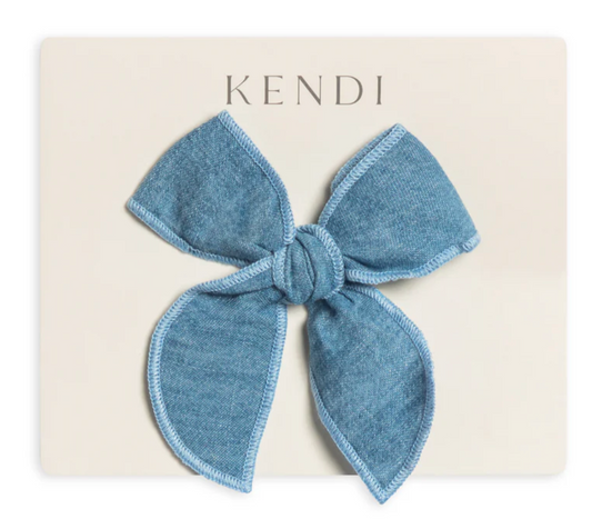Chambray Bow Clip