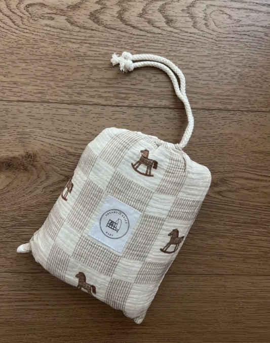 Vintage Ranch Cotton Gauze Crib Sheet