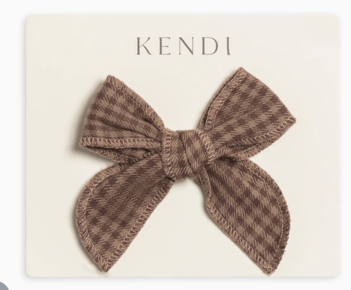 Flannel Bow Hair Clip - Chestnut