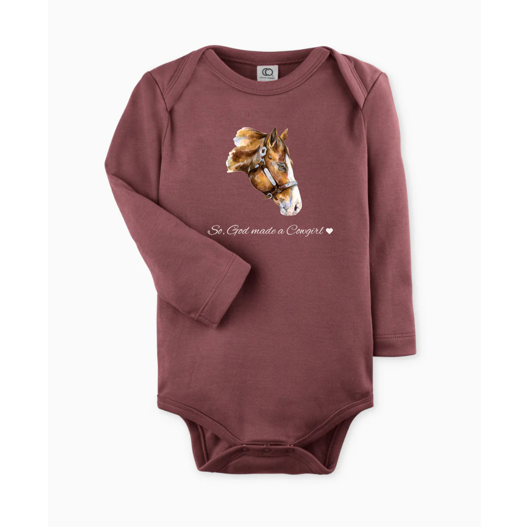 So, God Made a Cowgirl - Bodysuit (Berry)
