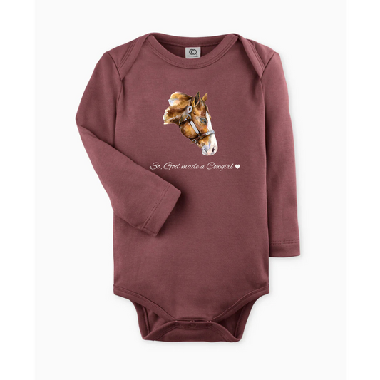 So, God Made a Cowgirl - Bodysuit (Berry)