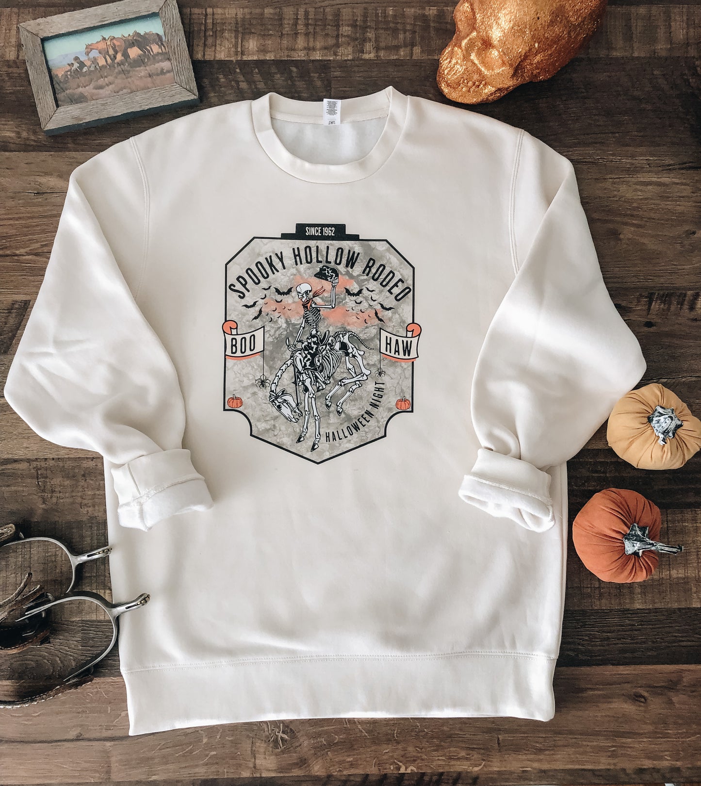 Spooky Hallow Rodeo Crewneck Sweatshirt (Women's) - Natural