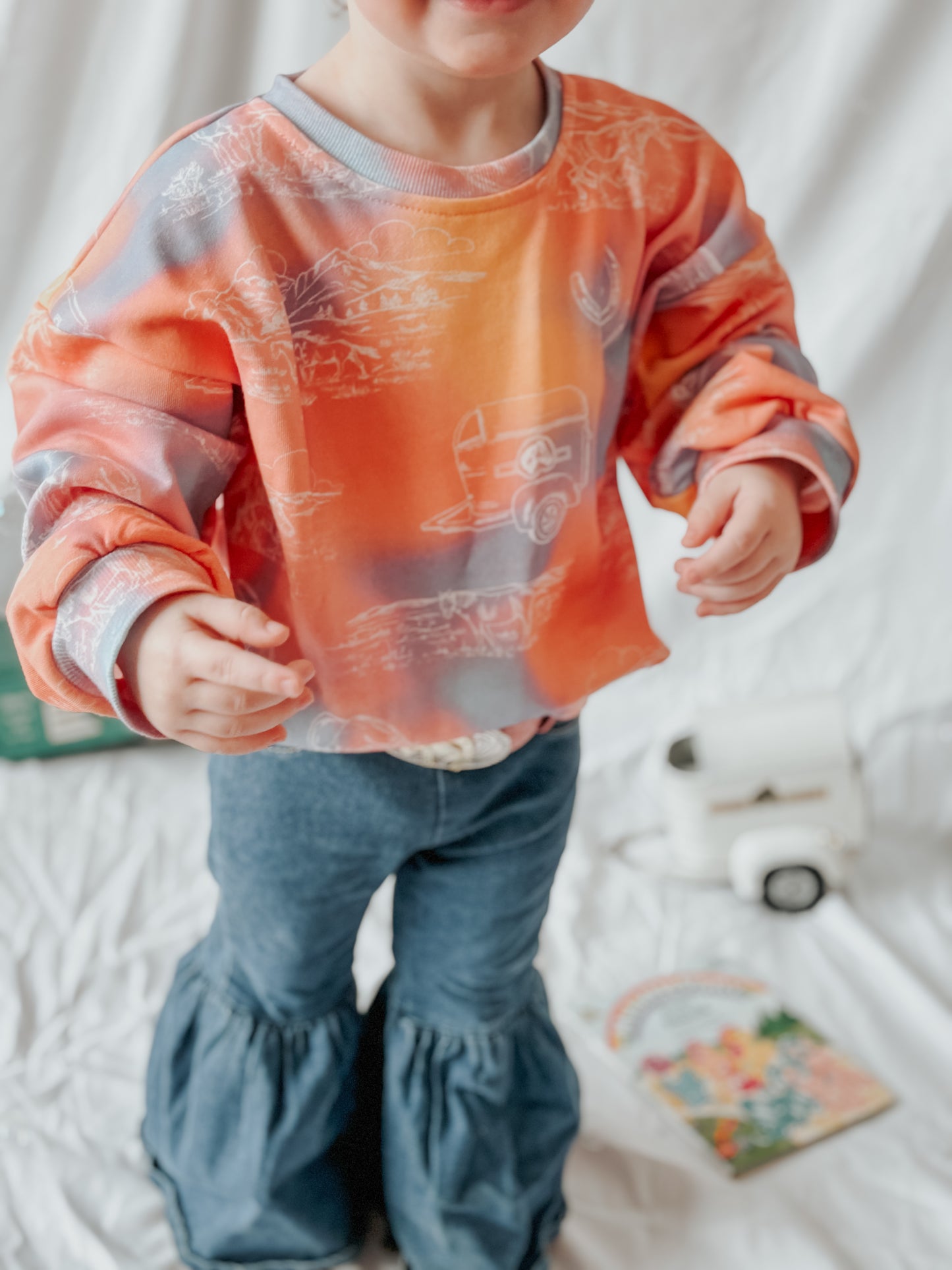 Sunset Cowgirl Tie-Dye Pullover and Shorts Set (Baby, Toddler & Youth)