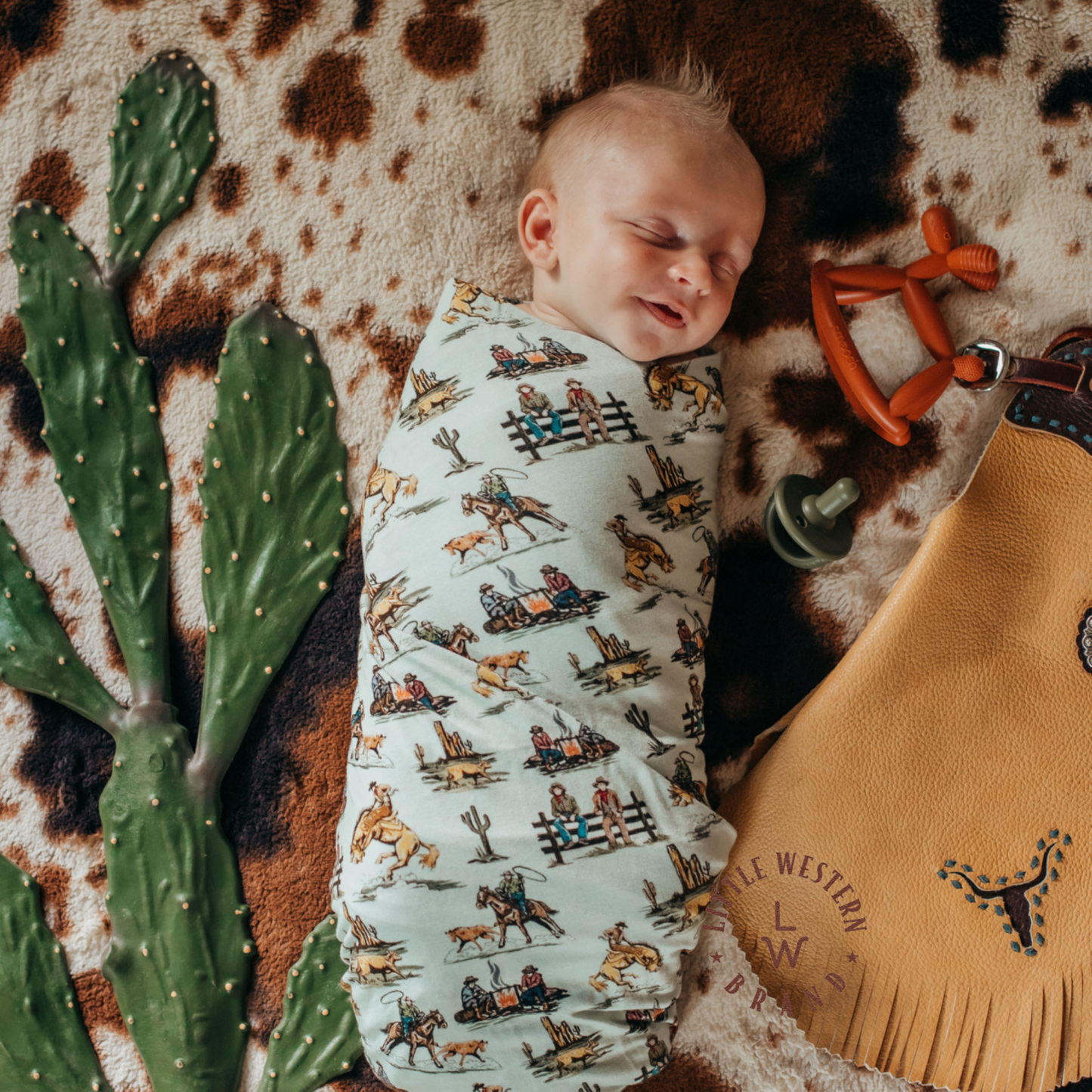 The Tales of the Old West Bamboo Swaddle Blanket - Mint Green