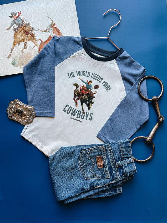 More Cowboys Baseball Tee (Baby & Toddler) - Denim Blue