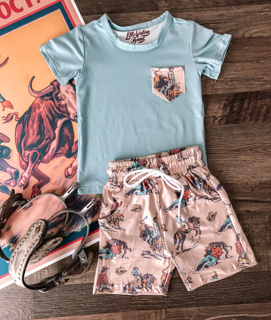 Vintage Rodeo Boys Short Set (Baby, Toddler, & Youth)