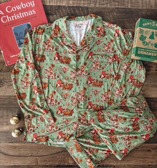 Vintage Western Christmas Long Sleeve Loungewear (Adult)