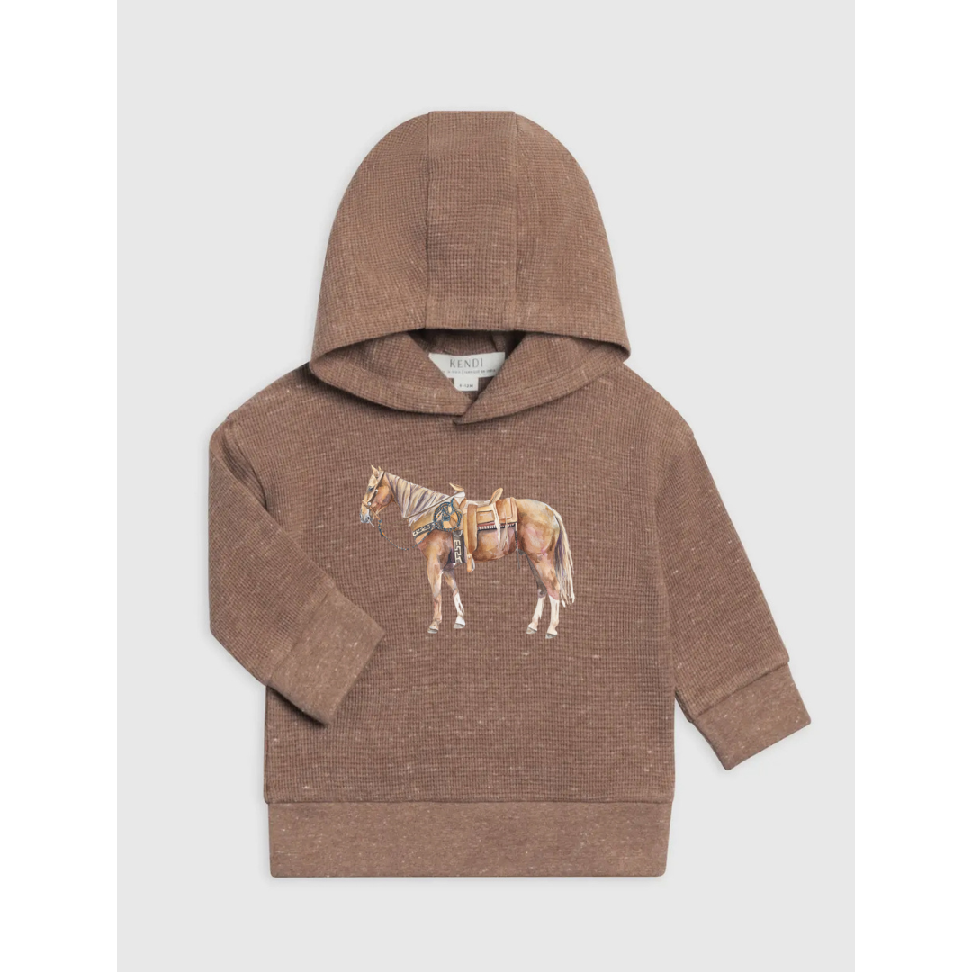 Painted Pally Organic Waffle Knit Pullover - Mocha