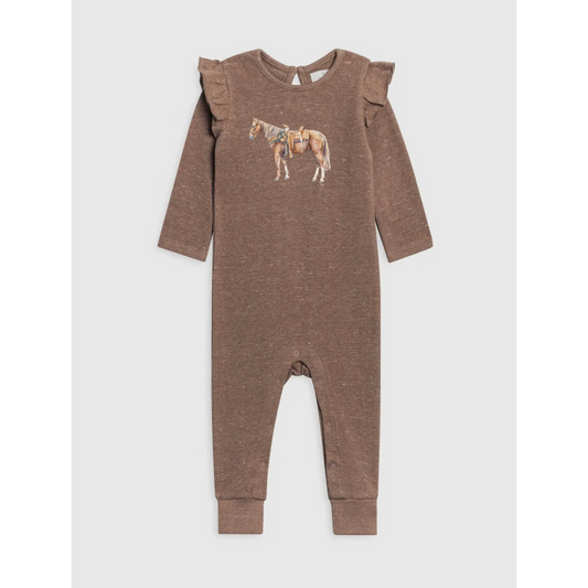 Painted Pally Organic Waffle Knit Romper (Baby) - Mocha