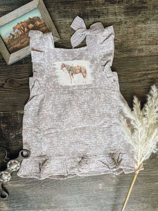 Watercolor Pally Muslin Dress (Baby & Toddler) - Lilac