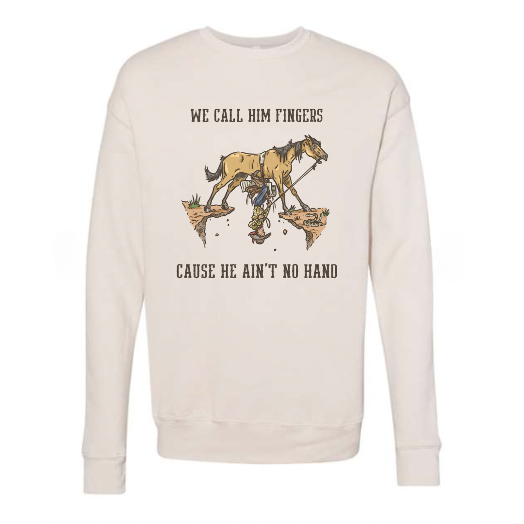 We Call Him Fingers Crewneck Sweatshirt (Adult) - Dust