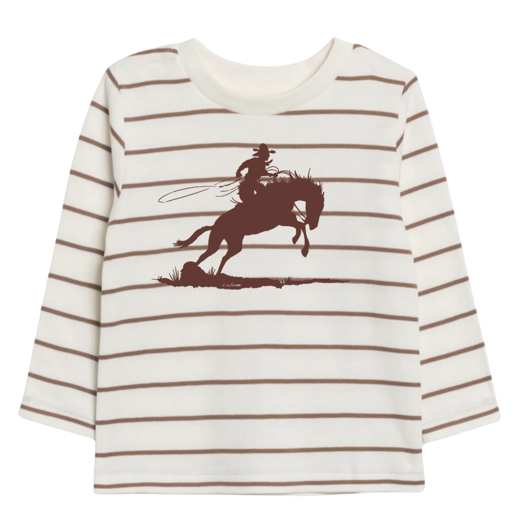 Wild & Free Stripe Long Sleeve (Baby & Toddler) - Taupe