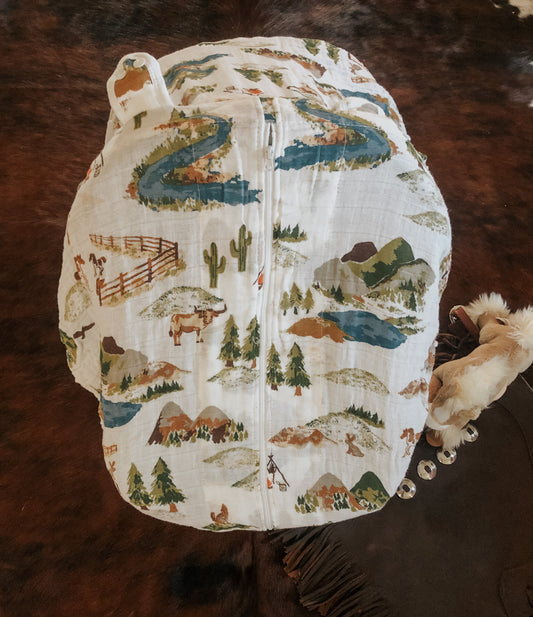 Yellowstone Muslin Car Seat Cover