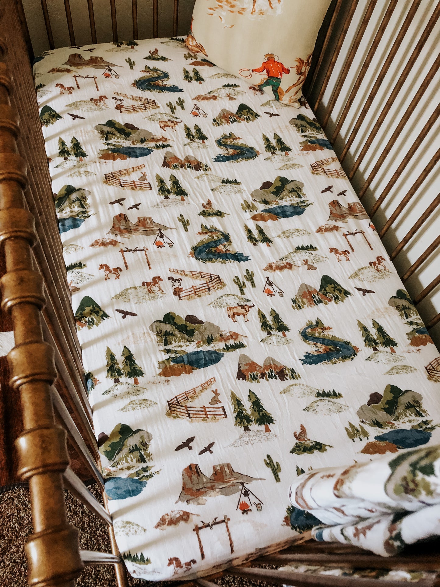 Yellowstone Cotton Muslin Crib Sheet The Little Western Brand