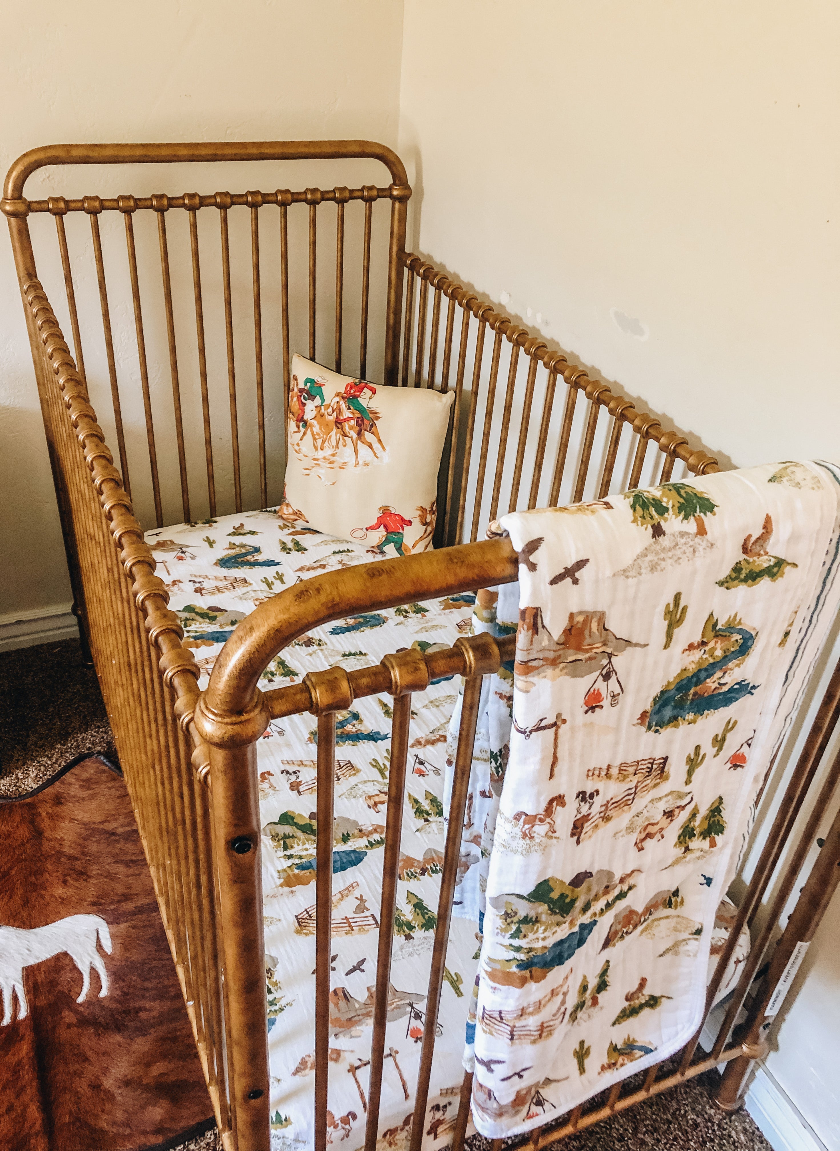 Yellowstone Cotton Muslin Crib Sheet The Little Western Brand