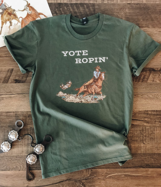 Yote Ropin' Adult Tee (Adult) - Cypress