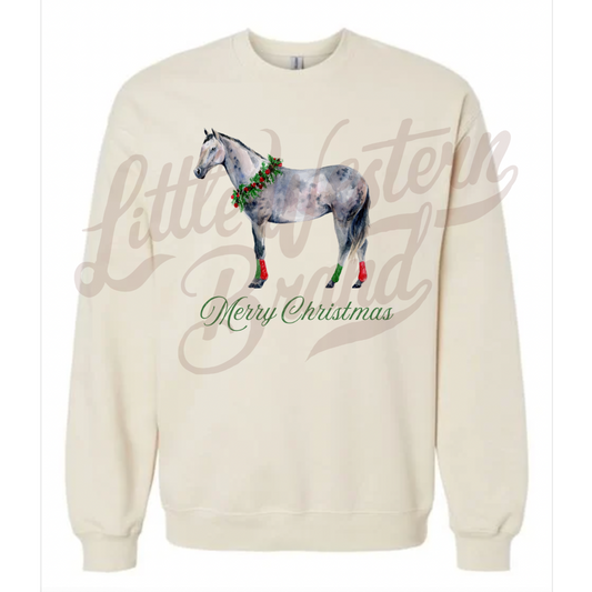 Christmas Grey Crewneck Sweatshirt (Adult) - Off White