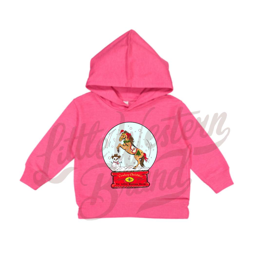 Cowgirl Snow Globe Hooded Sweatshirt (Toddler & Youth) - Hot Pink