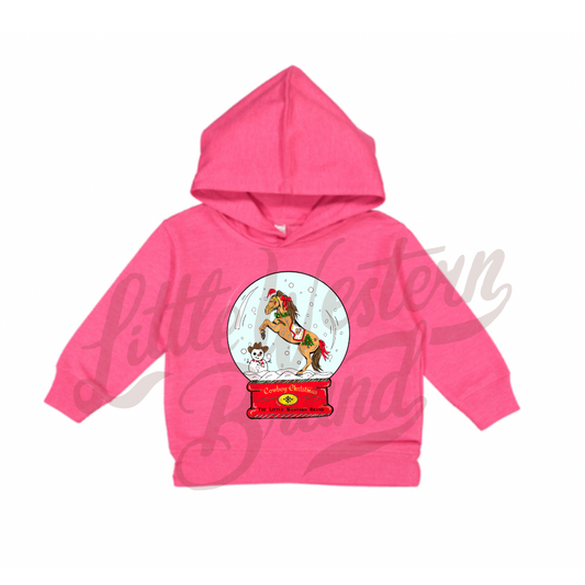 Cowgirl Snow Globe Hooded Sweatshirt (Toddler & Youth) - Hot Pink