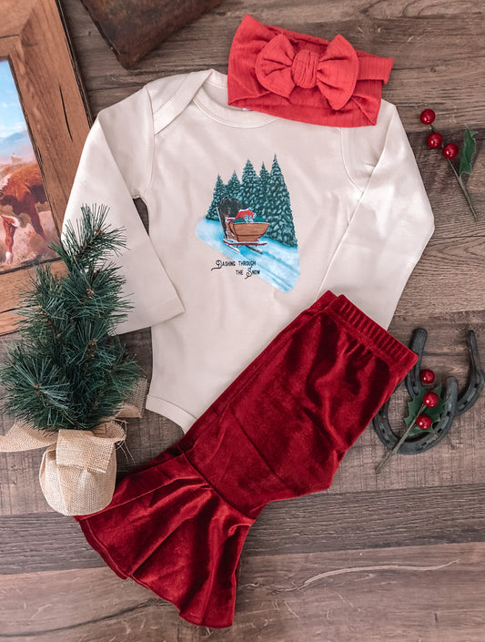 Dashing Through The Snow...With Cowpups In The Sleigh! (Baby, Toddler, & Youth) - Natural