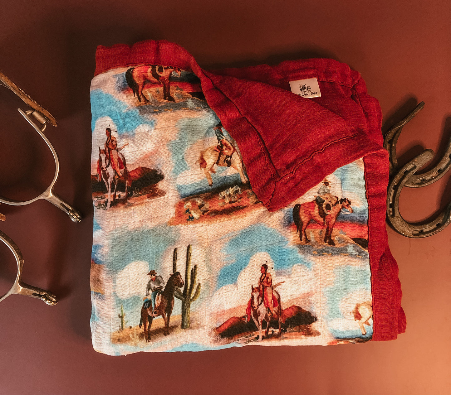 Legends of the Old West Muslin Bamboo Blanket