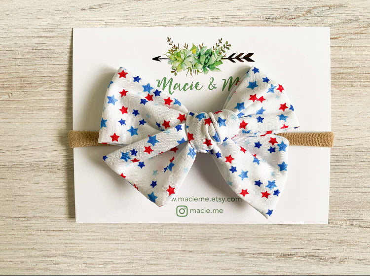 Red White and Blue Stars Bows