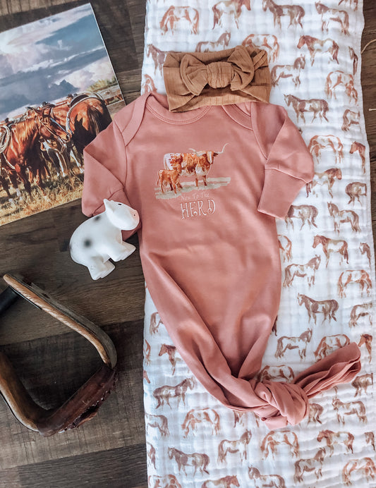 New To The Herd Longhorn gown - Rose