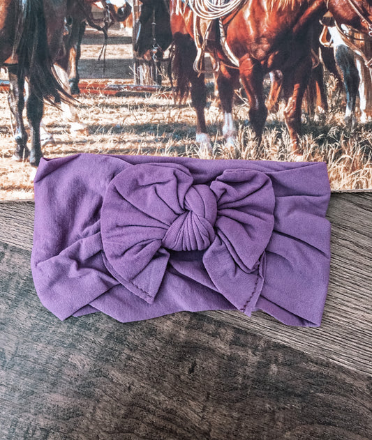 Plum Nylon Bow