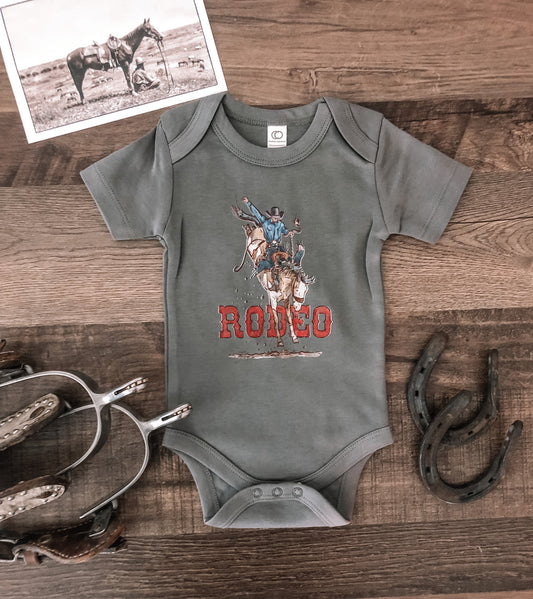 Rodeo Bronc (Baby, Toddler, & Youth) - Pewter