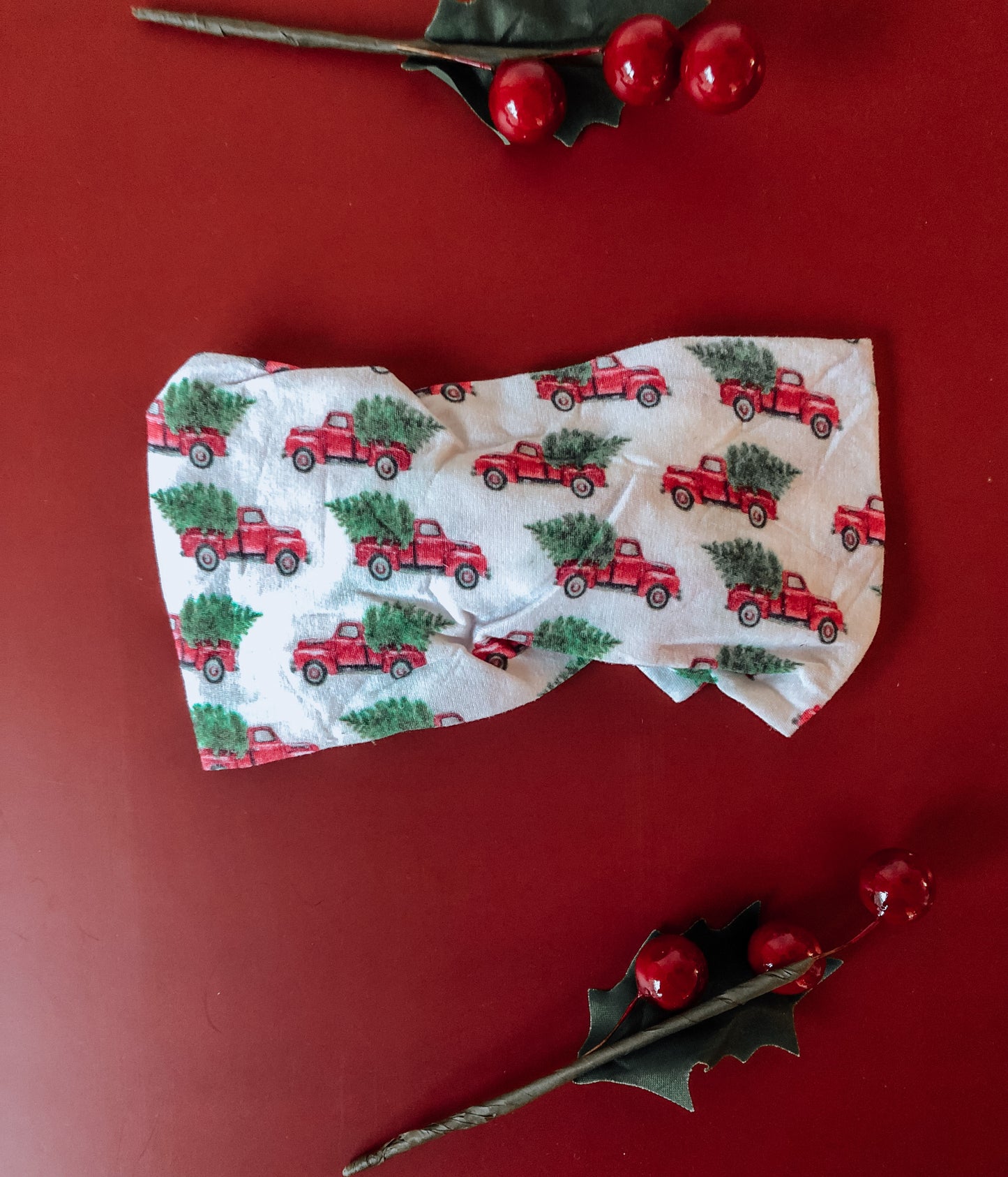 Vintage Christmas Truck Nylon Bow