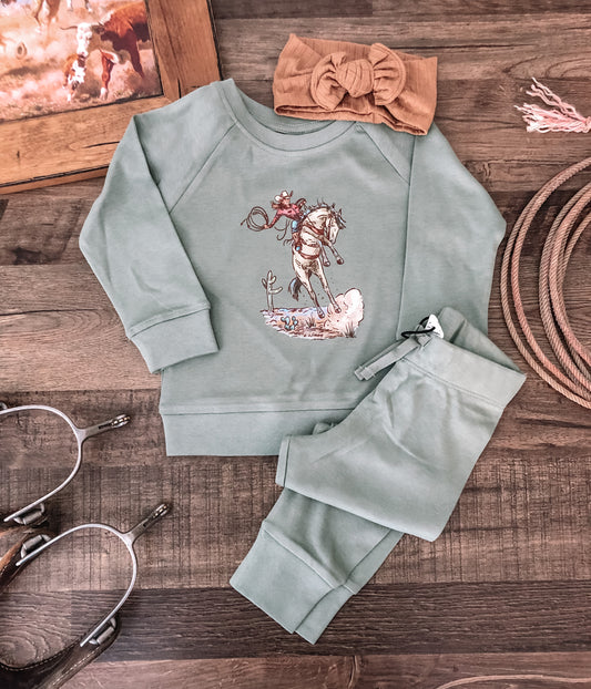 Desert Bucks Cowgirl Pullover (Baby And Toddler) - Thyme