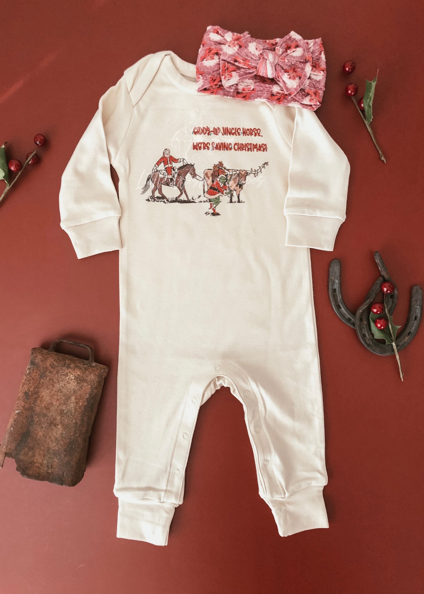 Giddy-Up Jingle Horse & The Grinch Baby Romper