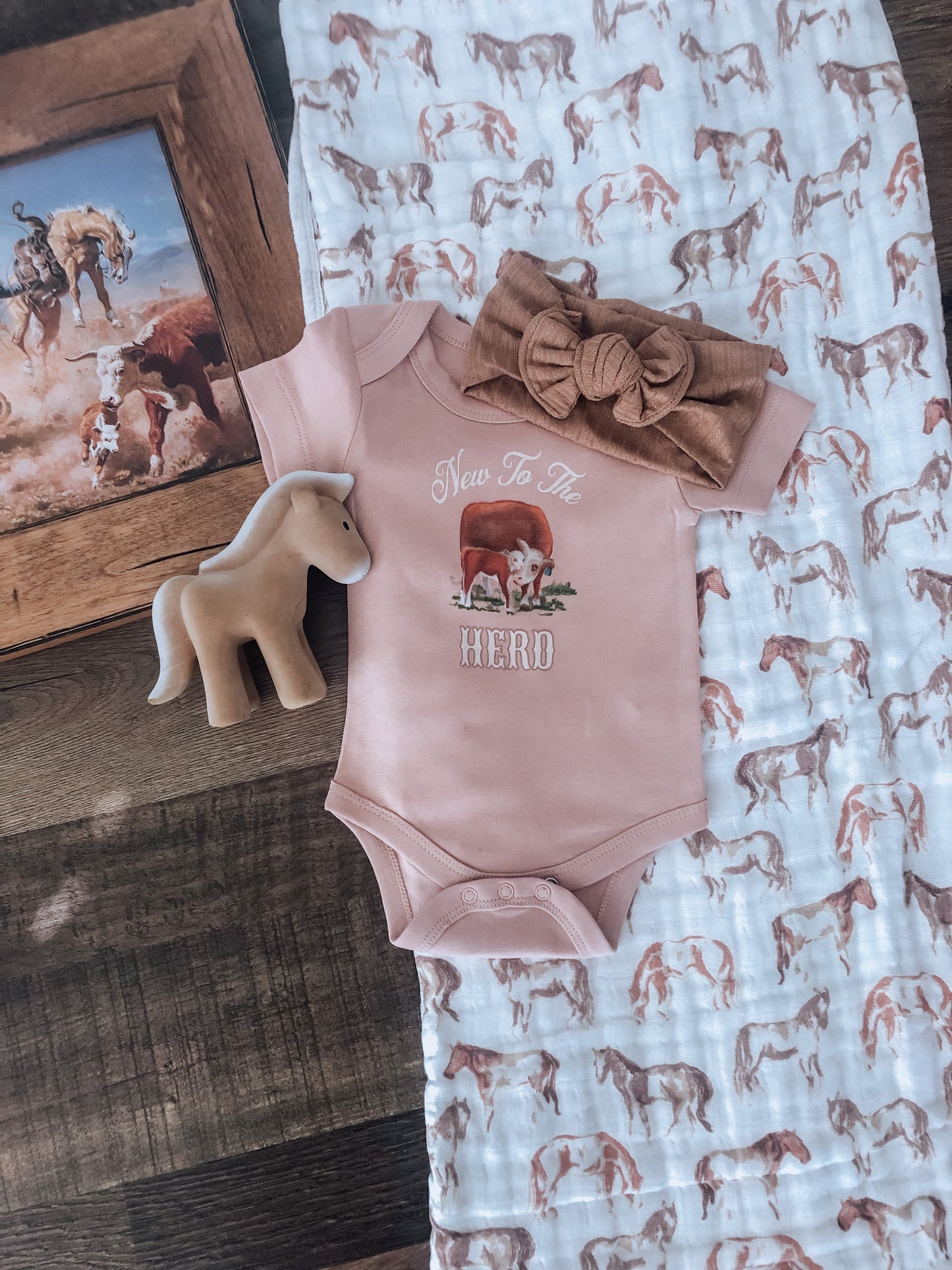 New To The Herd Bodysuit - Hereford (Blush)
