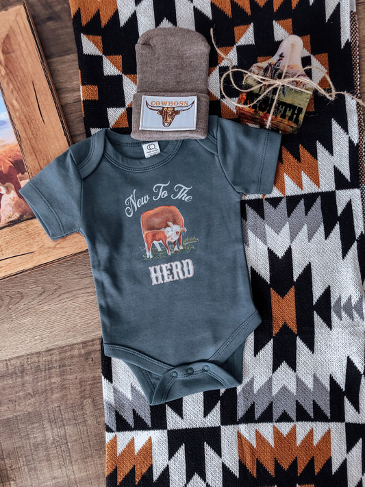 New To The Herd - Hereford Bodysuit (Harbor)