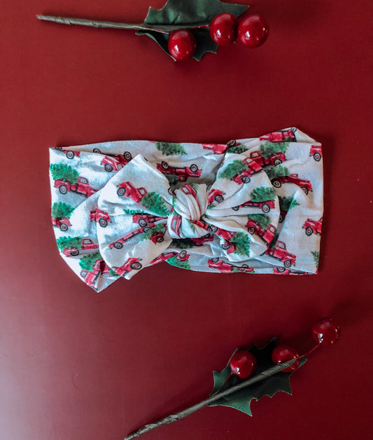 Vintage Christmas Truck Nylon Bow